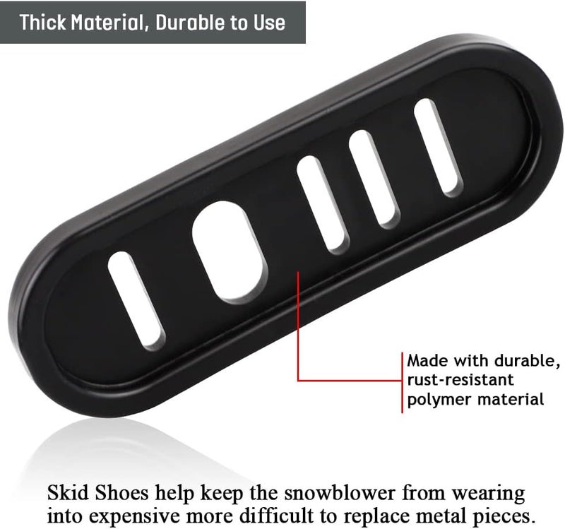 HUSWELL 490-241-0010 Snowblower Slide Shoes Skid Shoe (2 Pack) with Mounting Hardware for Universal MTD Snow Thrower - Image 4